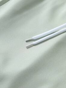 Manfinity RSRT Men's Plant Print Button Front Short Sleeve Hawaiian Shirt And Drawstring Waist Shorts Set, Summer, Cozy Outfits - Mint Green - View 4