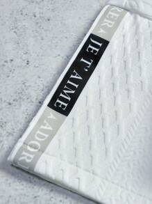 Manfinity CasualCool Men's Letter Print Round Neck Short Sleeve T-Shirt And Drawstring Waist Shorts Set Men's Two Pieces Casual Men's Two Pieces Set Men's 2 Pieces Summer Outfits Loose - White - View 8