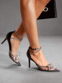 CUCCOO SZL Giày cao gót mũi nhọn cho nữ, giày cao gót thời trang và gợi cảm cho kỳ nghỉ hè, hộp đêm, trang phục dự tiệc - màu đen - Xem 3