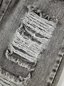 SHEIN Sparklyn Fashionable & Comfortable Tween Girl Casual Relaxed Fit Water-Washed Black Loose Pants With Distressed Design, Suitable For Daily Wear, Spring/Summer 2025 NEW Arrival