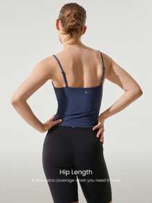 GLOWMODE FeatherFit™ Hip Length Basic Tank Top Low Impact Yoga Pilates Studio Daily Removable Cups