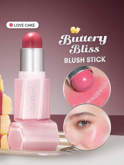 SHEGLAM Buttery Bliss Blush Stick-Love Cake Rare Brand Beauty Makeup Face Paint Cosmetic For Women Girls Perfect For Winter Spring Ideal For Y2K Fancy Fashion Suitable For Birthday Gift Party Ready Best Color