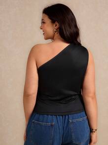 Elaquor Plus Size Women Floral Print Sleeveless Casual Shoulder Top - Multicolor - View 4