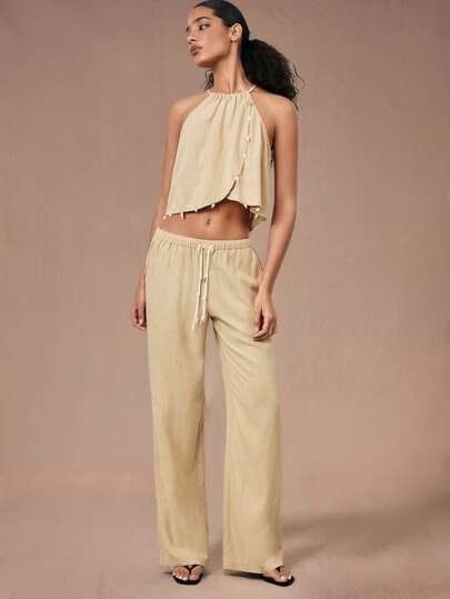 Maija 2025 Spring & Summer New Casual Fashion Comfortable Ladies Shell Print Pants, Suitable For Vacation, Daily Casual, Romantic Urban Resort, Suitable For Outgoing, Party, Wedding Guest, Retro Style, Graduation Season