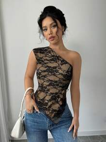 Firerie Áo ren lệch vai không tay thanh lịch dành cho nữ, thích hợp cho mùa hè, lễ hội, kỳ nghỉ, đi biển, hở lưng, buộc dây phía trước. - Nhiều màu - Xem 7