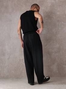SUMWON Pantaloni ampi dal taglio formale, con pieghe smart e vita palloncino, da indossare in ufficio per occasioni professionali e di lavoro