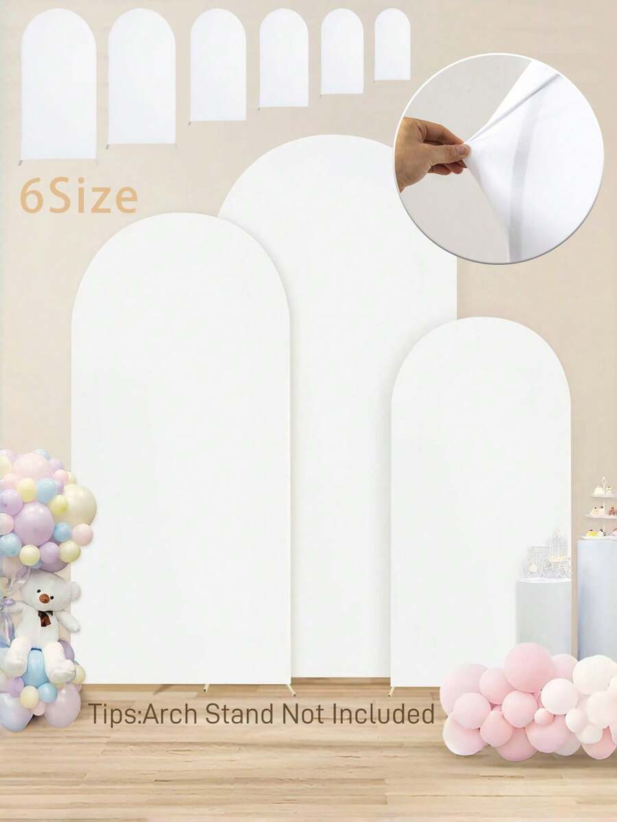 SHEIN 1 PIEZA Cubierta elástica con forma de U para fondo (sin soporte) - Cortina semicircular elástica de spandex para decoración de bodas/cumpleaños/fotomatón, fondo para fiestas en interiores en cualquier época del año - Blanco - Ver 1