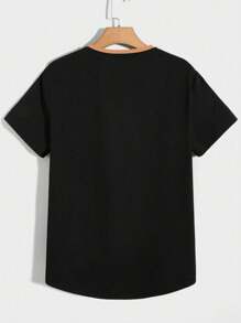 Manfinity Roughcore تي شيرت رجالي قصير الأكمام بياقة مستديرة، أنيق للصيف