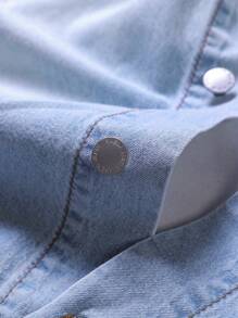 Manfinity LEGND Plus Size Men's Long Sleeve Single-Breasted Ripped Casual Pocket Denim Jacket