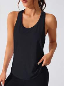 Easithlete Casual Plain Racerback Sports Tank Top