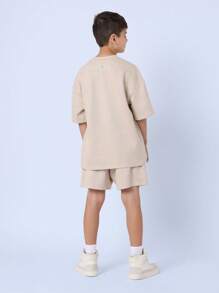 SUMWON Premium Youth Oversized Co-Ord Set Streetwear Short Sleeve T-Shirt And Shorts Two Piece Sports Athleisure Wear Summer Spring Casual Set