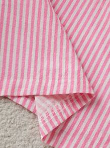 SHEIN 3-Pack Woven Simple Striped Yellow, Blue And Pink Shorts Set