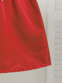 Tween Boys Swimwear Casual Cool Sports Fashion Red Twill Peach Fleece Beach Pants With Rope Strap Thin Style Suitable For Vacation Suitable For Summer Suitable For Swimming Summer Holiday - Red - View 5