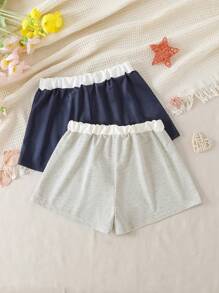 2件套女士数码印花休闲短裤/睡裤套装 - 彩色 - 查看 2