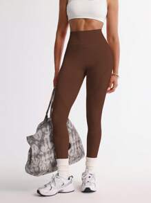 Powerista Damen einfarbige Sport Leggings, modische Sommerhosen