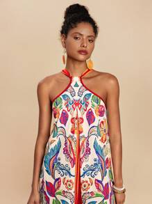 Travachic 夏季出游度假约会连体衣，女士挂脖后蝴蝶结宽松阔腿长款连体衣，外出约会，女士夏季度假，夏季海滩度假连体衣，返校装，非常简约连衣裙，办公室连衣裙，老款连衣裙，教师装，约会连衣裙，外出参加闺蜜下午茶逛街休闲连体衣，外出参加音乐节连体衣