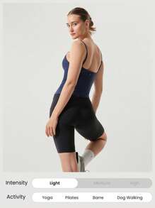 GLOWMODE FeatherFit™ Hip Length Basic Tank Top Low Impact Yoga Pilates Studio Daily Removable Cups