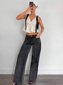 Siren Gaze Women's Fashionable Bow Decor Sleeveless Top, Summer Casual - Apricot - View 4