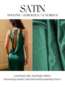 Opulessa 女士纯色编织低胸垂坠领露背修身鱼尾长裙，适合度假