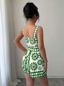 Breezaya Orange Dopamine Floral Digital Print Romper, Fashionable & Versatile Vacation Wear For Women