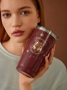 HARRY POTTER X SHEIN Gold Graphic Pattern 20 Oz Insulated Car Cup,Gifts,Gift Ideas,Back To School - Burgundy - View 2