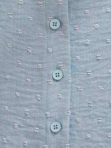 SHEIN Baby Girls Sleeveless Lace Trim Blouse Ruffle Tank Top - Blue - View 4