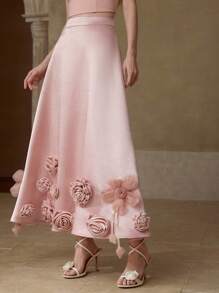 MOTF PREMIUM 立体花朵飘逸短裙