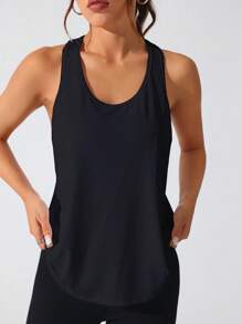 Easithlete Casual Plain Racerback Sports Tank Top