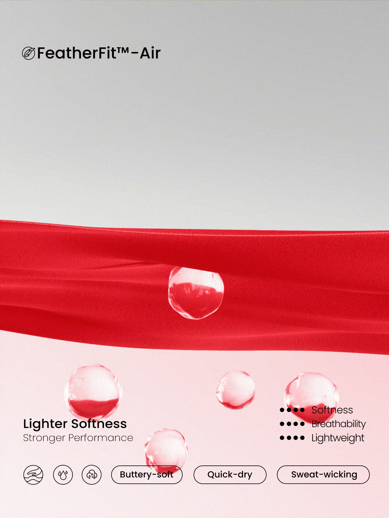 FeatherFit™-Air 圆领打结迷你连衣裙，速干吸湿排汗 - Fiery Red - 查看 6