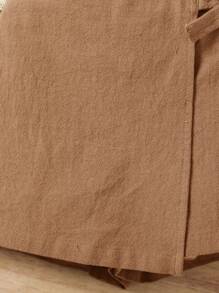 2pcs Young Girl Fashion Solid Color Coordinated Casual Shorts Set, School, Campus, College