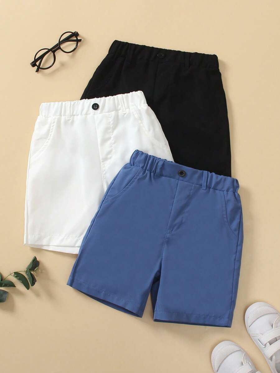 SHEIN 3 件套青少年男孩休闲套装（含短裤）