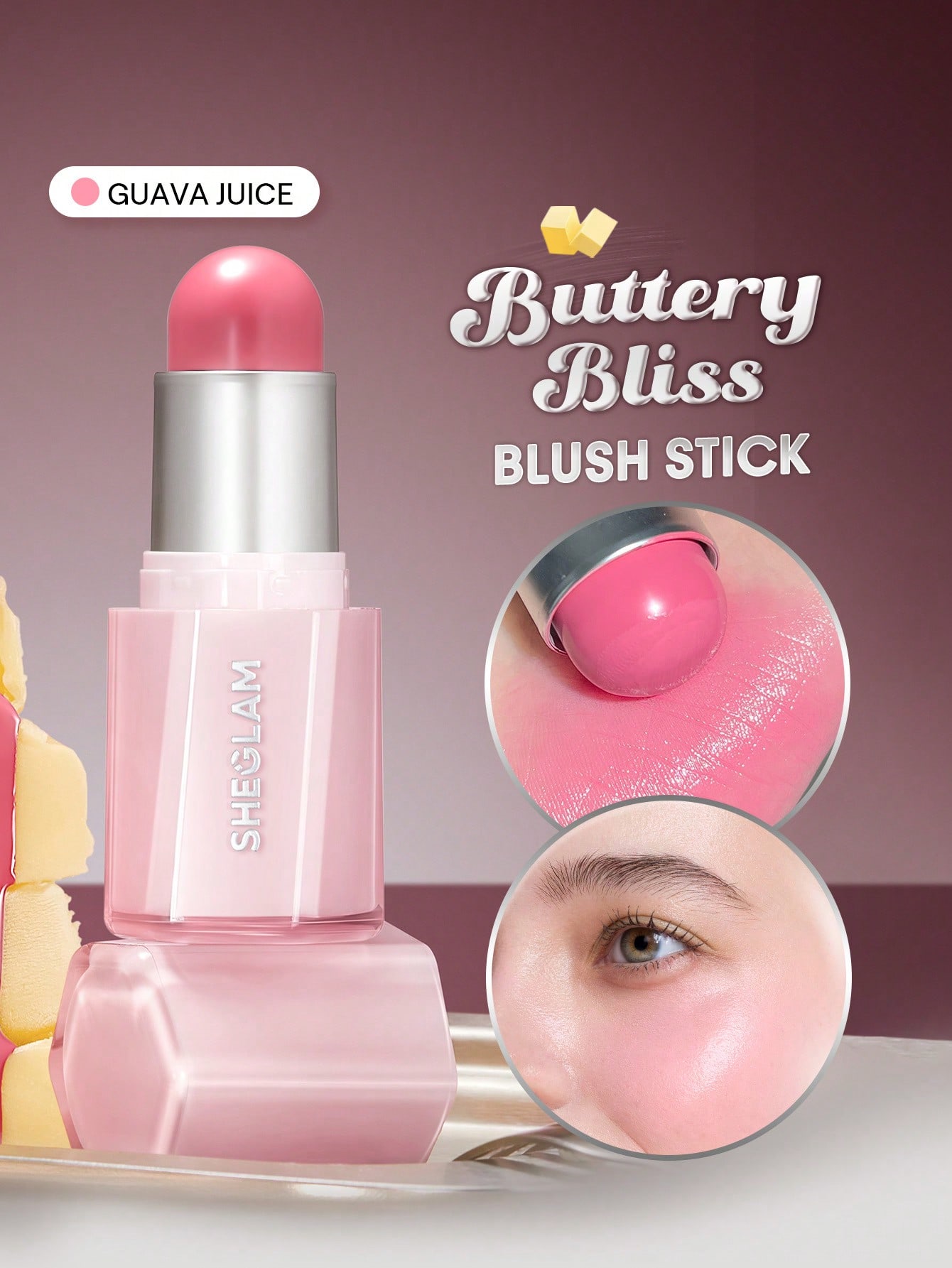 SHEGLAM Buttery Bliss أحمر خدود عصا-Guava Juice حمره بلشر علامة تجاريه