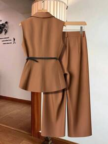 GlowEve 女士优雅腰带 2 件套，无袖