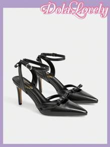 Dola Lovely 裸色性感高跟女鞋，简约实用多功能 - 黑色 - 查看 9