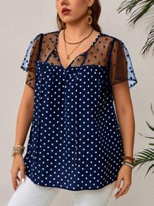 EMERY ROSE Plus Size Casual Minimalist Fashion Button Down Top, Everyday Wear,Summer /Summer,Tropical Vacation