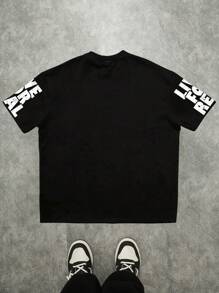 Manfinity EMRG Men's Casual Cartoon Print Short Sleeve T-Shirt, Summer