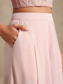 Anewsta Women Wide Leg Pants, Casual Business Casual, Daily Wear, Versatile - Pink - View 6