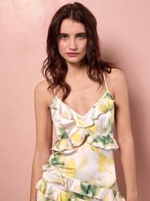 Maija Women's Elegant Floral Print Ruffle Backless Dress, Summer - Multicolor - View 5