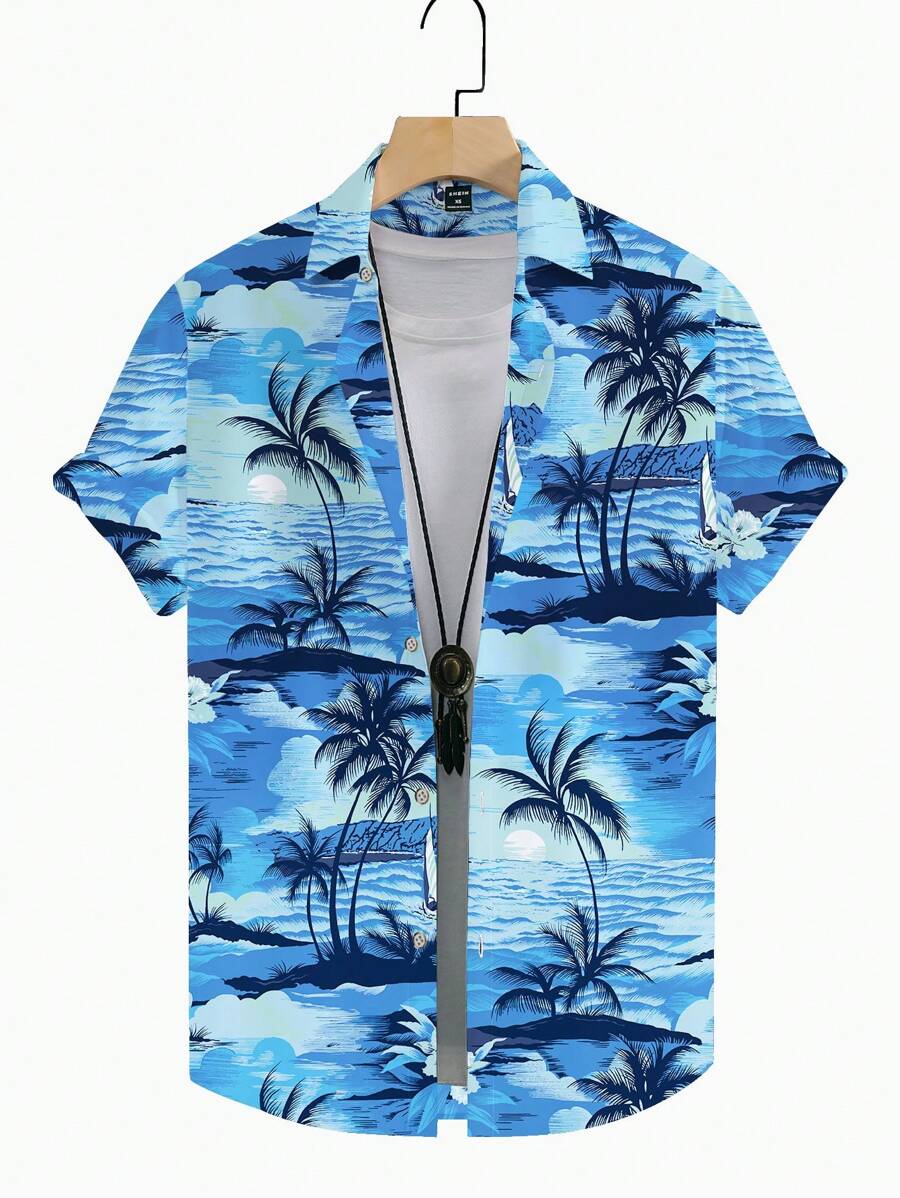 Manfinity RSRT Men's Short Sleeve Shirt, Fashion For Summer - Blue - View 1