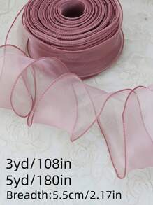 SHEIN 3/5 Meter pro Rolle Elegantes korallenrosa welliges Seiden-Organza Band - Zum Flechten, Haarband DIY, Kleid Band für Geschenkverpackung, Blumenstrauß Verpackung, Tortendekoration, Hochzeit, Weihnachten, Party DIY Handwerk Dekoration, Bekleidungsdekoration, Haraccessoires