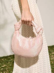 SHECARRY Women's Fashionable & Elegant Rhinestone Fishnet Clutch