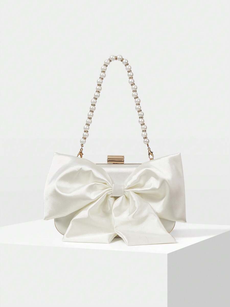 MOTF PREMIUM BOW DECOR BOX EVENING BAG - Apricot - View 2