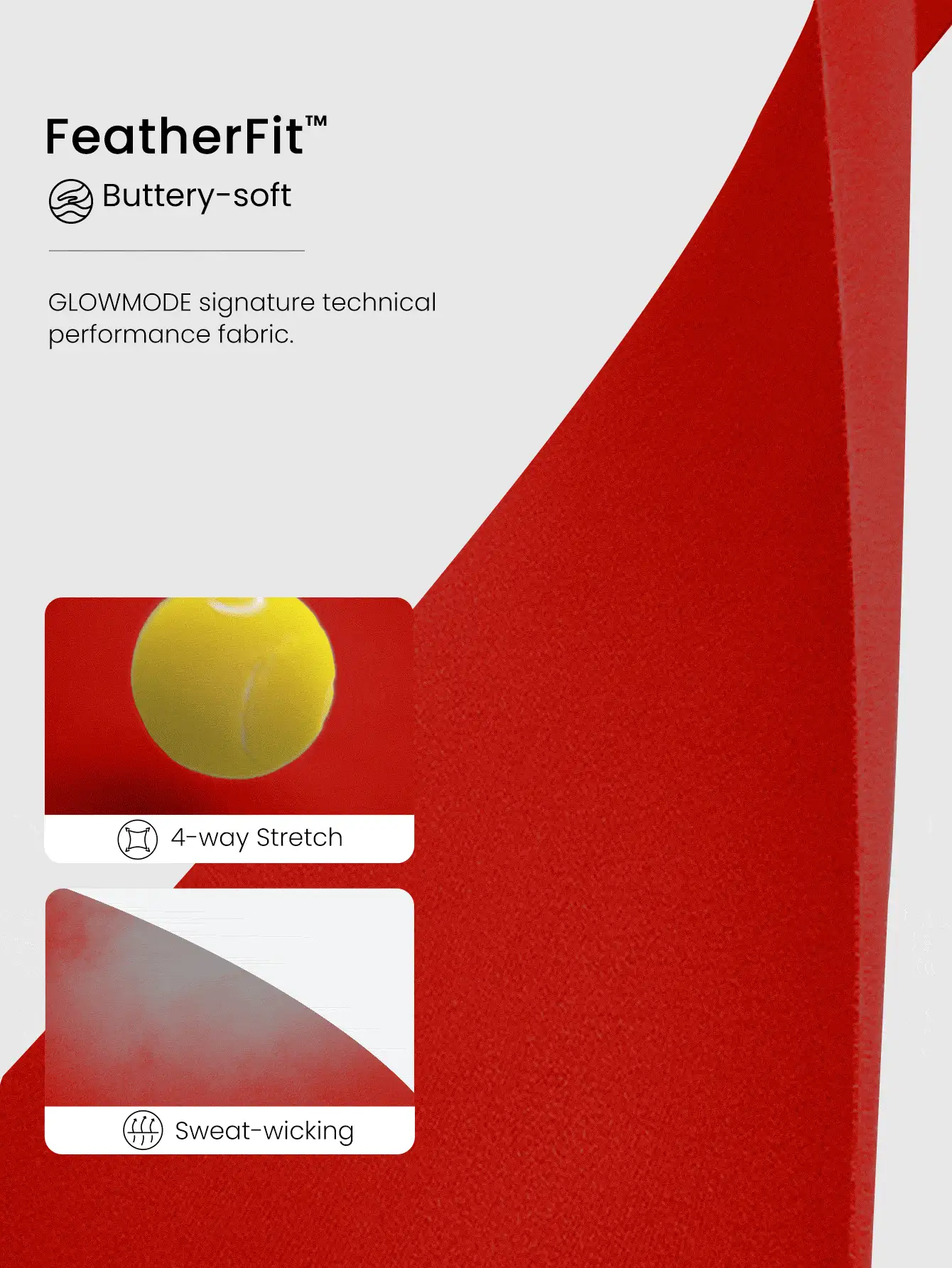 GLOWMODE FeatherFit™ Streamline Contrast Color Sweetheart Neck Adjustable Straps Active Tank Top Low Impact Yoga Pilates Studio Daily Removable Cups - Red - View 5