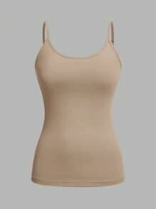 SHEIN EZwear 4 chiếc/gói Áo ba lỗ bó sát thường ngày cho nữ, thích hợp cho mùa hè - Nhiều màu - Xem 3