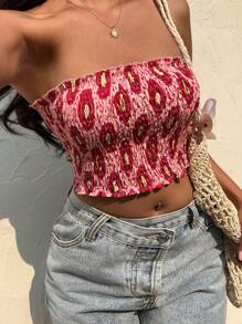 Sunnyshic المرأة الرجعية مطبوع تنورة نفرة المحاصيل