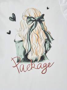 2pcs/Set Teen Girls Casual Ruffle Cap Sleeve T-Shirt & Elastic Waist Pleated Skirt Set - Mint Green - View 6