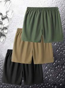 Manfinity Homme 男士夏季休闲抽绳短裤三件装，老公男友服装，送朋友的礼物