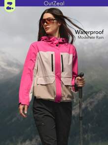 OutZeal Woman Waterproof Wind-Proof 3L Tech Fabric Color Blocking Hiking Jacket Windbreaker For Hiking - Multicolor - View 1