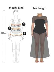 SHEIN LUNE Vestito floreale a maniche corte a ruota per donne curvy, vita regolabile