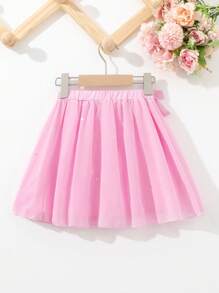 Váy xòe xếp li cho bé gái múa ba lê Tutu vải voan lấp lánh quấn chân váy - Váy công chúa để tập luyện và biểu diễn - Hồng - Xem 2